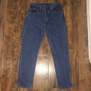 Dark blue denim jeans